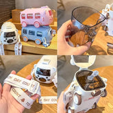School Bus Design Kids Water Bottle With Strap 600ml