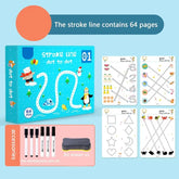A4 Kids Educational Learning Tracing Book | 64 Pages Dot-to-Dot Activity Workbook with 2 Markers (Big Size)